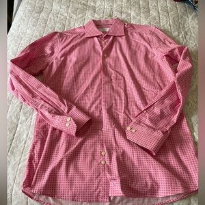Elton Men's Pink Checkered Shirt